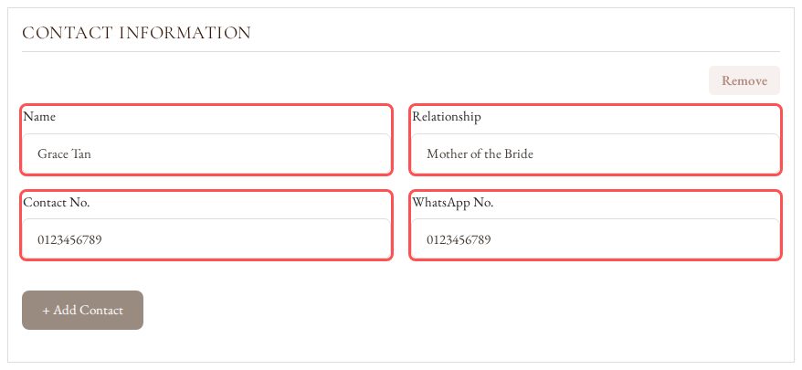 Fill In a Contact