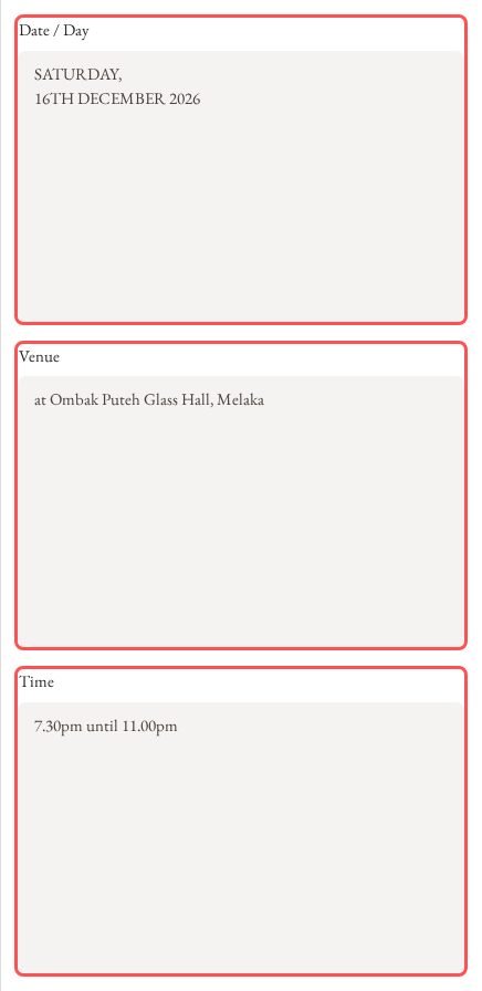 E-Card: Fill In the Event Info