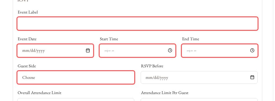 Enter the Event Details