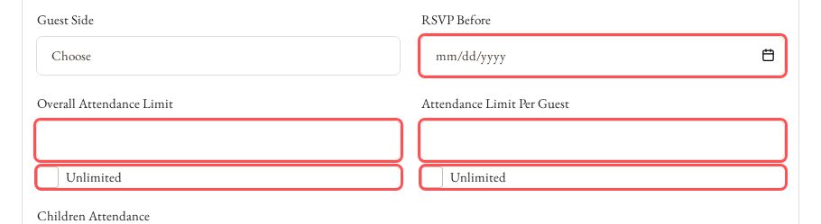 Set the RSVP Limits