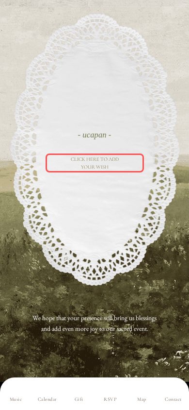 Tap the Guestbook Button