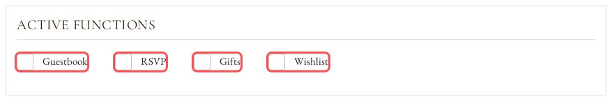 Tick the Functions You Want